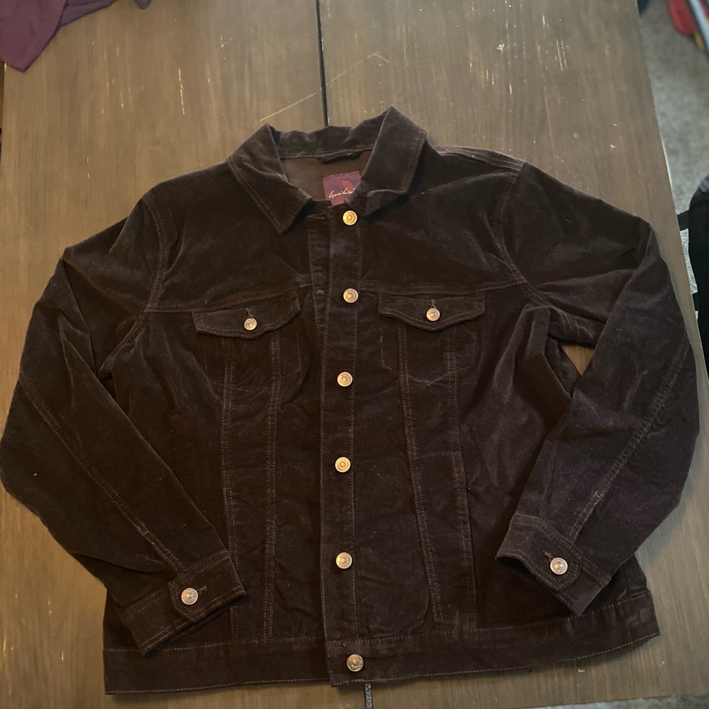 Gloria Vanderbilt Brown Lightweight Corduroy Jacket